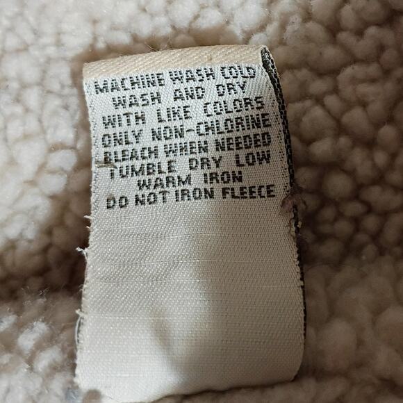 Old Navy Vintage Men's XL Corduroy Sherpa Lined Jacket Tan Easy Care Snap-Front - Picture 10 of 11